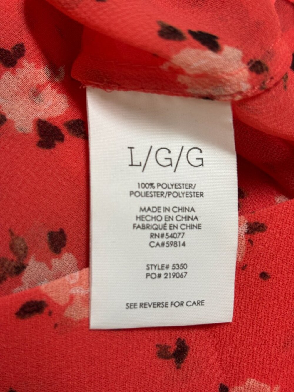 CAbi Coral Floral Pintuck Blouse Large Like New - Picture 5 of 6